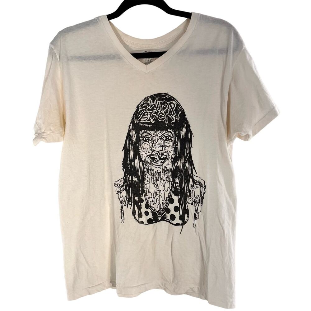 unisex off white graphic tee line drawing Swamp B*tch illustration medium